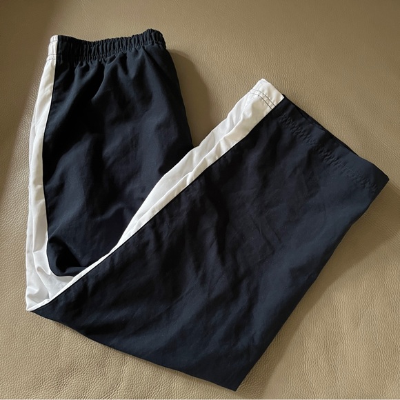 NIKE CAPRIS NAVY/WHITE STRIPE TRACK PANTS Women XS (0-2) elastic waist polyester - Picture 8 of 8
